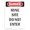 Signmission Safety Sign, OSHA Danger, 14" Height, Rigid Plastic, Mine Site Do Not Enter, Portrait OS-DS-P-1014-V-2152 - alternate 1